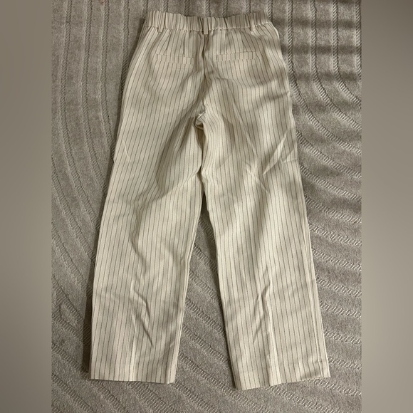 Jason Wu Pinstripe Wide Leg Trouser Pants in Cream - Size 4 - Picture 6 of 11